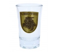 Stikliukas su Lietuvos herbu ir metaline detale
